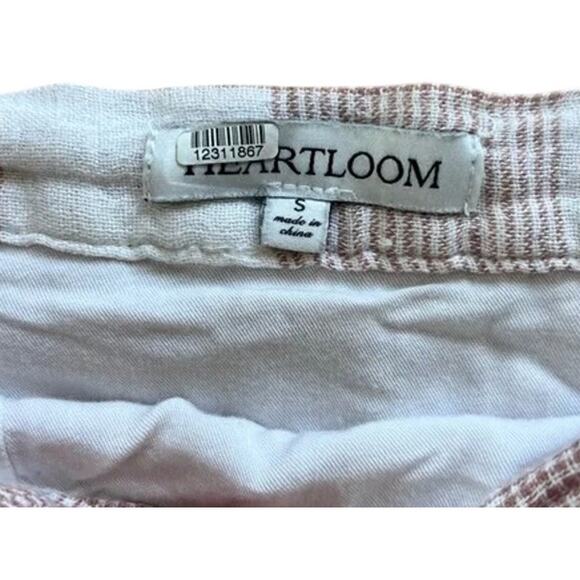 Heartloom Bently High Waist Checker Plaid Skirt Button Tie Coverup S Pink Cream - Picture 9 of 15